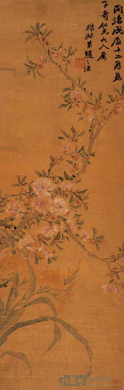 赵之谦（款） 花卉 立轴 116×37cm